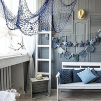 Rosoz Nature Fish Net Wall Decoration with Shells, Ocean Themed Wall Hangings Fishing Net Party Decor for Pirate Party,Wedding,Photographing Decoration