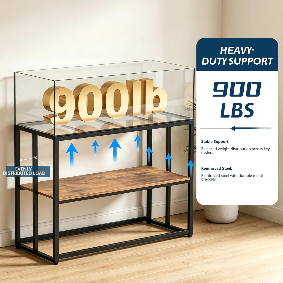 40 Gallon Metal Fish Tank Stand - Brown / 55-75 Gallon - image 4
