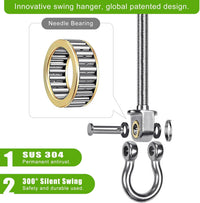 SELEWARE stainless steel swing hangers 2 pack, heavy duty eye hooks for wood beams - view 14