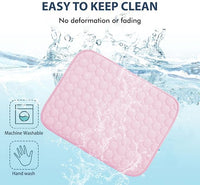 MICROCOSMOS Summer Cooling Mat & Sleeping Pad- Water Absorption Top, Materials Safe, Easy Carry, EZ Clean. Keep Cooling for Pets, Kids and Adults.(Pink, 40" x 28")