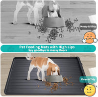 Dog Mat for Food and Water - Black / 39.4"L x 27"W - image 3