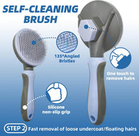 Pet Grooming Kit, Slicker Brush - A-Blue - image 3