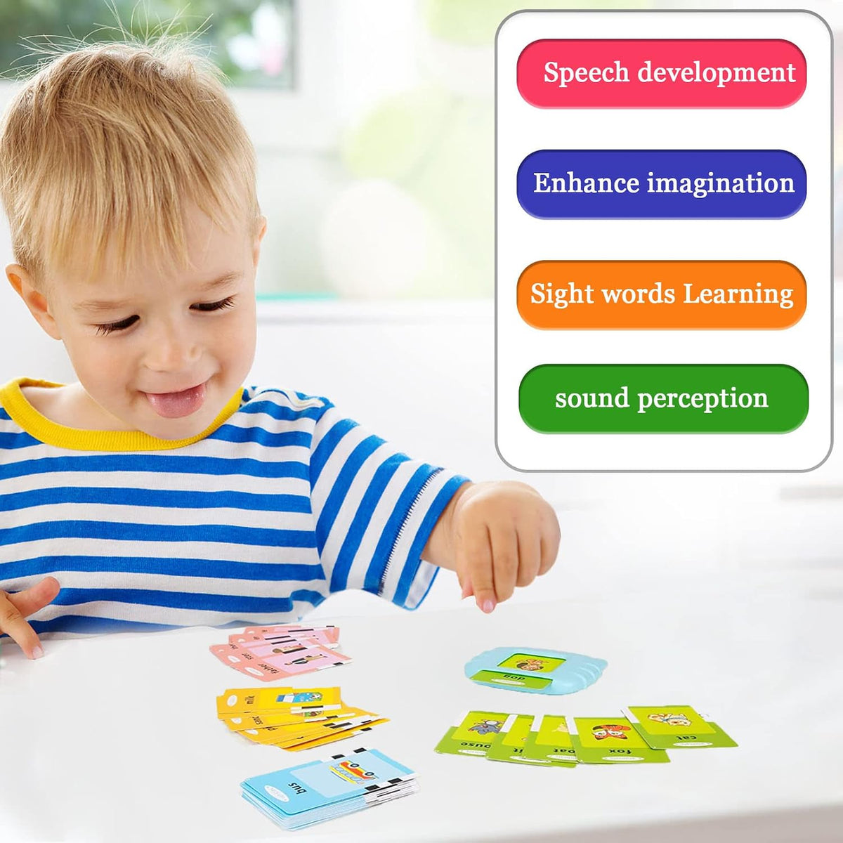 Startcan Talking Flash Cards for Toddlers 1 2 3 4 5 - 224-pink（general Set） - image 4