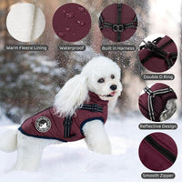 Gyuzh Dog Coat with Harness Puppy Coats Small Dog Harness Jacket - XX-Large / purple - image 2