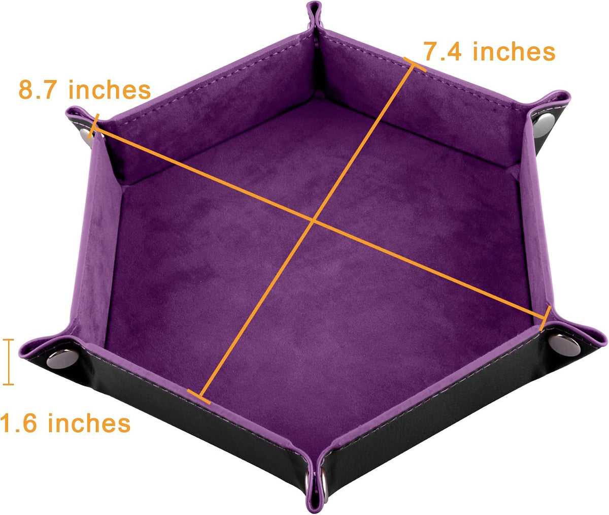 SIQUK 4 Pieces Dice Tray Set Foldable Dice Trays Hexagon Dice Rolling - Dark Green, Violet, Red, Black - image 2