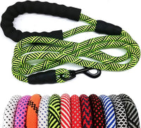 MayPaw Rope Dog Leash, Thick Leash for Medium Large Dogs - green black / 1/2" * 10'