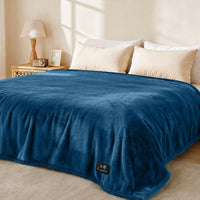 Waterproof Pet Blanket, Liquid Pee Proof Dog Blanket for Sofa Bed Couch, Reversible Sherpa Fleece - XL (85" x57") / Dark Blue-thicken
