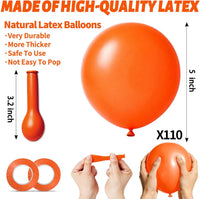 110pcs Black Balloon 12 inch - 5inch(small) / B09-orange - image 3