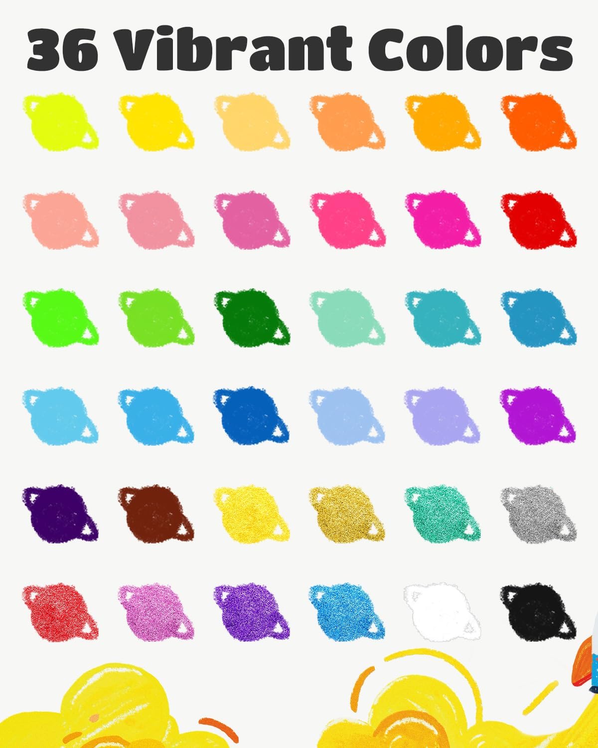 JUPITEARTH 12 Colors Twist Crayons for Toddlers 1-3, Non-Toxic - 36 Colors - image 2