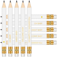 Baby Shower Pencils for Party Games, Neutral - White - Neutral