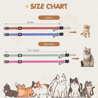 16 PCS Breakaway Cat Collars with Bells Reflective Cat Collar Safety - Standard(7.5" - 12.6") - image 3