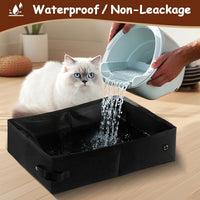 Foldable Travel Litter Box for Cats - Purple - image 3