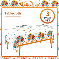 Gatherfun Football Party Decorations Disposable Tablecloth Plastic - thanksgiving - image 2