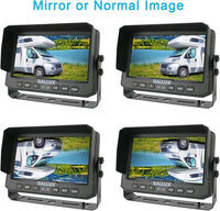 DALLUX Truck Backup Camera kit,HD 1080P Rearview Cab Cam with 7 inch Monitor+ 4 PIN Extension Cable for Bus/Truck/Van/Trailer/RV/Camper/Motor Home/Pickup/Harveste/Heavy Duty Vehicles(12V-24V)