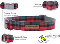 Dog Collar with Bow, Elegant Little Tail Blue Plaid Boy Dog Collar Cute Bow – Essentials for Dogs - Christmas Plaid / Medium (Pack of 1) - image 3