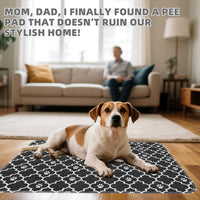 Washable Pee Pads for Dogs, Nonslip and Leak-Proof Dog Pee Pads - Clover Black / 24" x 36" (4 Pack) - image 2