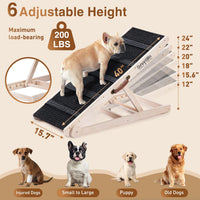 Dog Ramp for Bed, Foldable Small to Large Dog Ramp for Couch - Burlywood(black)/Standard - image 2