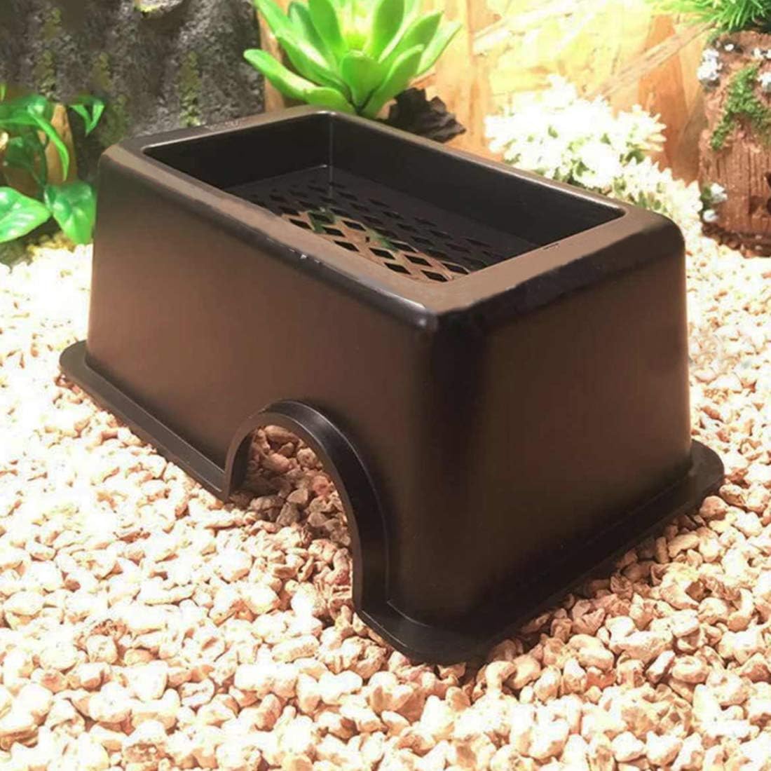 Reptile Hide Box, Humid Hideout Cave for Reptiles Snake Hide Lizards Hideaway Hut Leopard Gecko - 1 PC - image 3