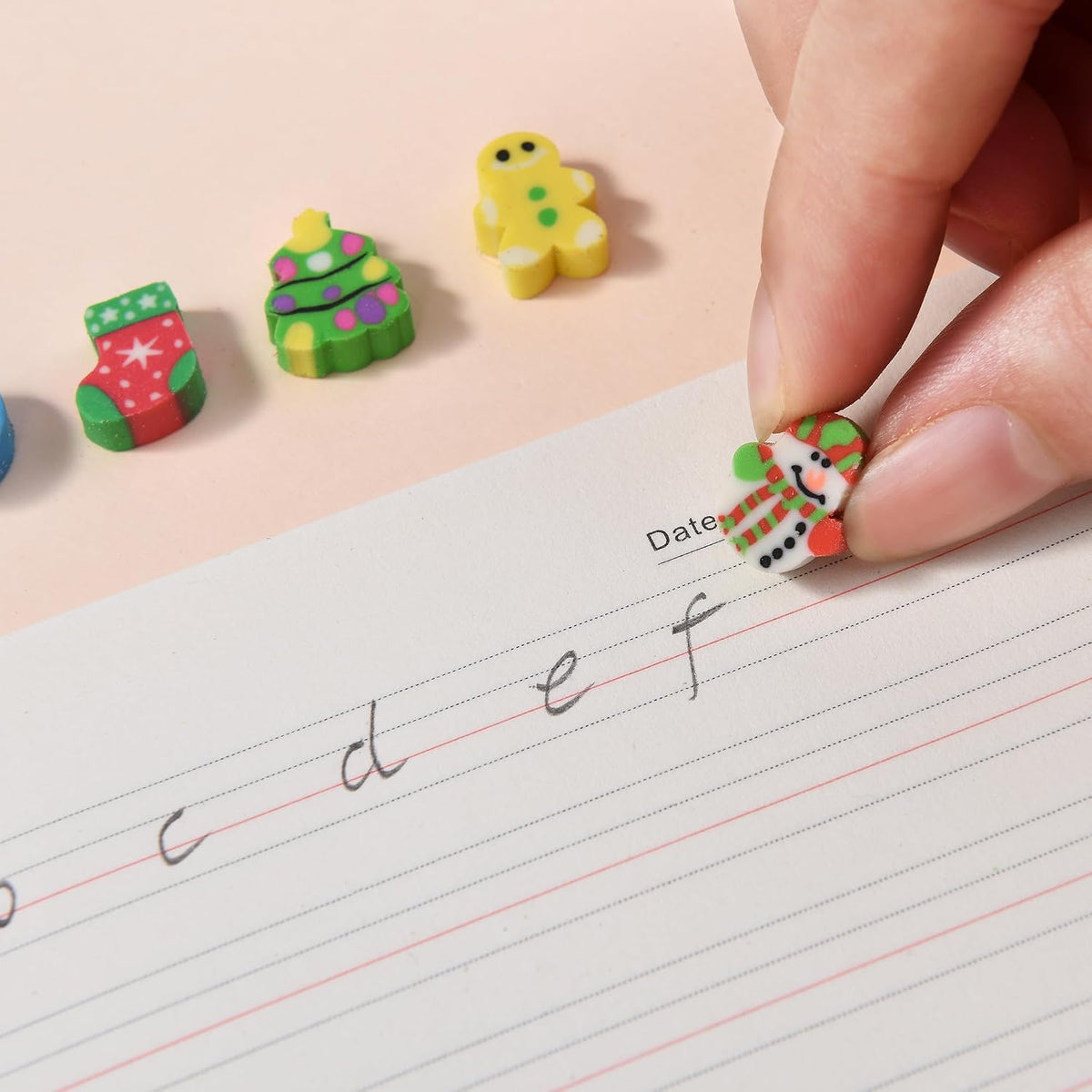 300PCS Mini Cute Animals and Fruits Pencil Erasers for Kids Bulk – Fun for Kids & Family - small / Christmas - image 4
