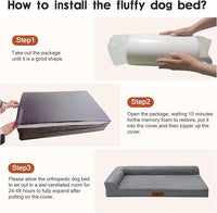 Orthopedic Dog Beds Large Sized Dog, 3 Inch Memory Foam Pet Bed for Medium and Large Dogs, Washable Removable Cover, Nonskid Bottom, Waterproof, 44x32 Inches XXL Dark Grey