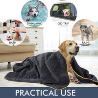 KinHwa Dog Towels for Drying Dogs - 30inchx50inch / Grey+orange Side - image 4