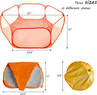 Small Animals Playpen, Portable Pop-up Open Interactive Pet Tent - Orange - image 3