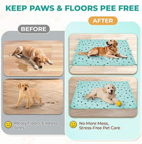 Fostanfly Washable Pee Pads for Dogs, 2 Pack Large 31"x36" Ultra-Absorbent and Leak-Proof Non-Slip Reusable Potty Training Pads for Dogs, Cats, Puppy, Potty of Add 8 Lanyards, Green