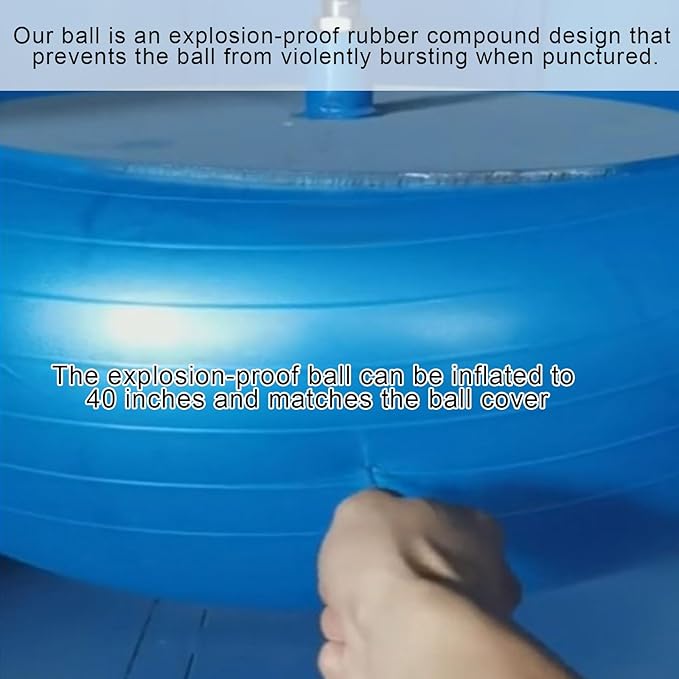 40inch Giant Herding Ball with Ball Cover Anti Burst Please Watch VCR for How to Inflation Horse Toys for Horses Stall Entertainment Play, Pump Included(Red Color,Stylish)
