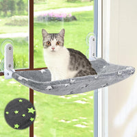Glow in the Dark Cat Window Perch, Foldable Cordless Pet Hammock - 1PC Stars - L