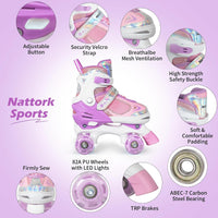 Kids Roller Skates for Boys - Dreamy Purple / Large(5-8) - image 2