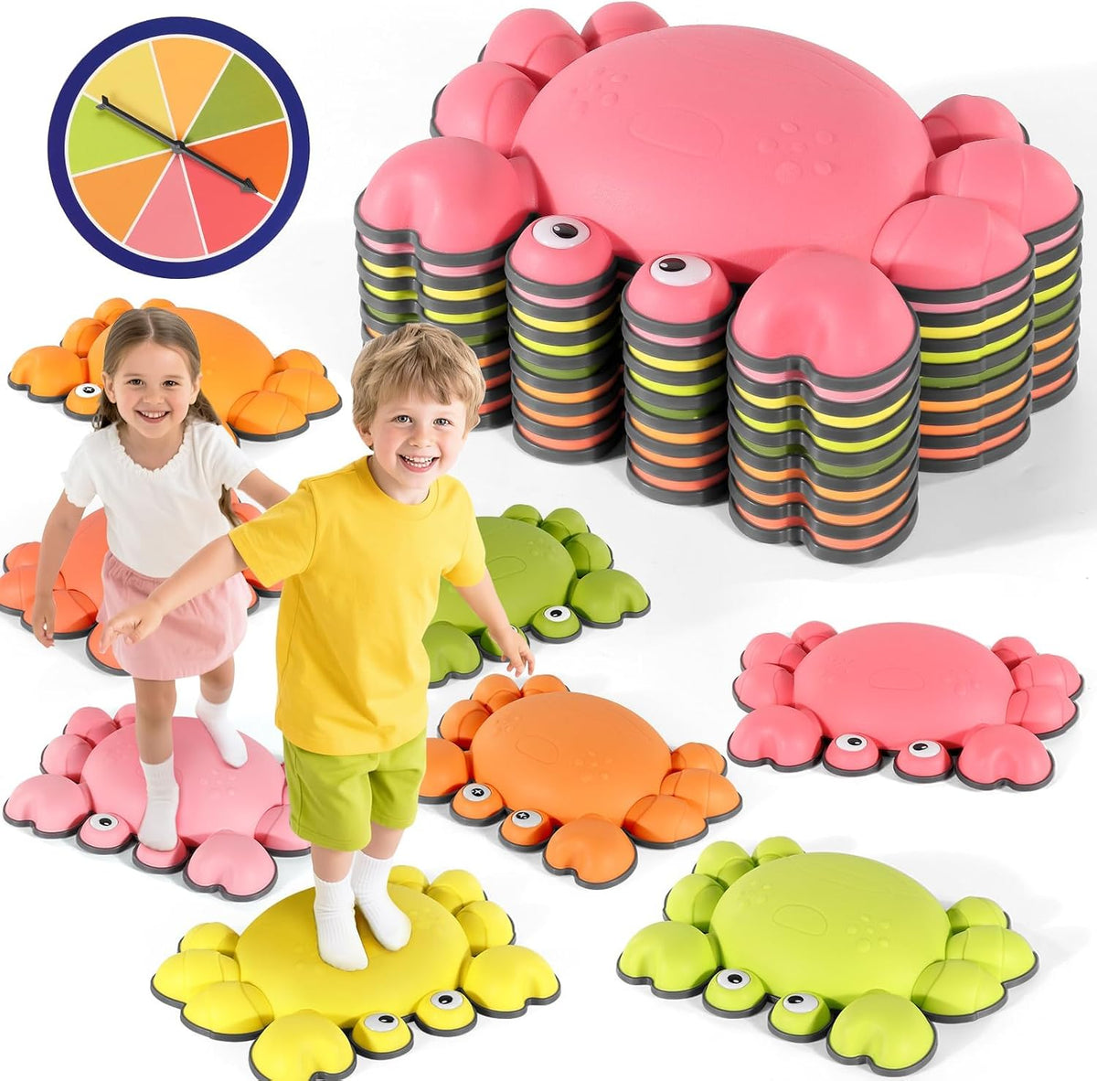 TOPNEW crab balance stepping stones for kids in bright colors, set of 6 - view 5