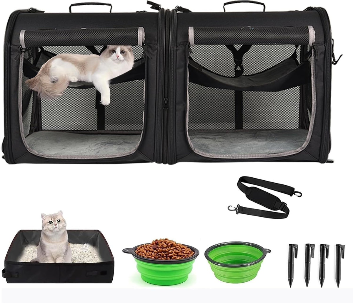 Wakytu 2-in-1 Pet Carrier for Cats & Dog