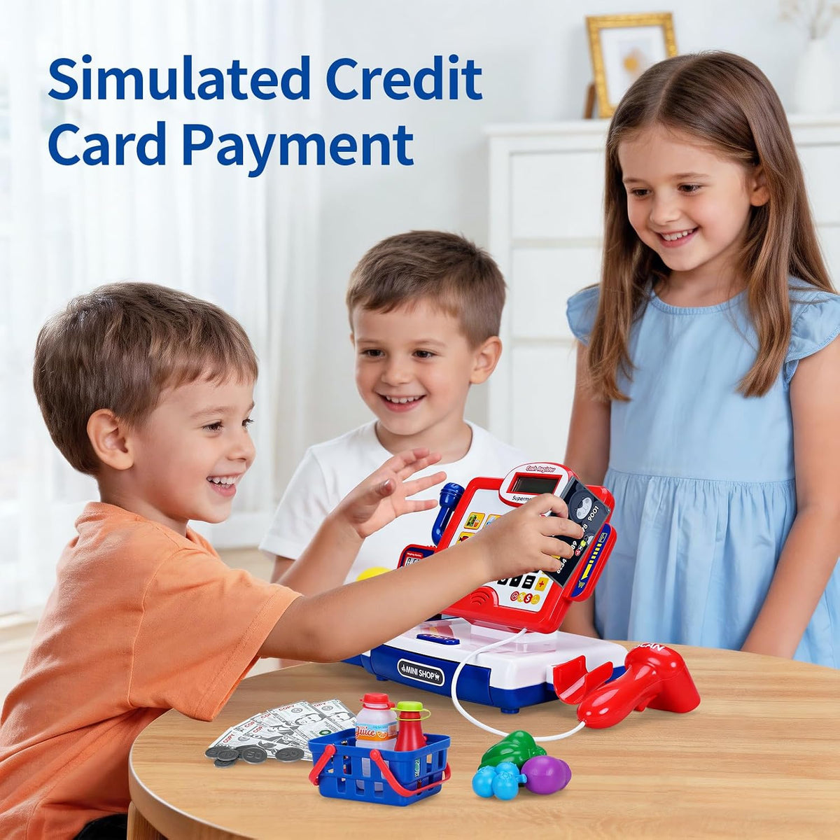 FS Toy Cash Register for kids Scanner - Navy&red - image 3