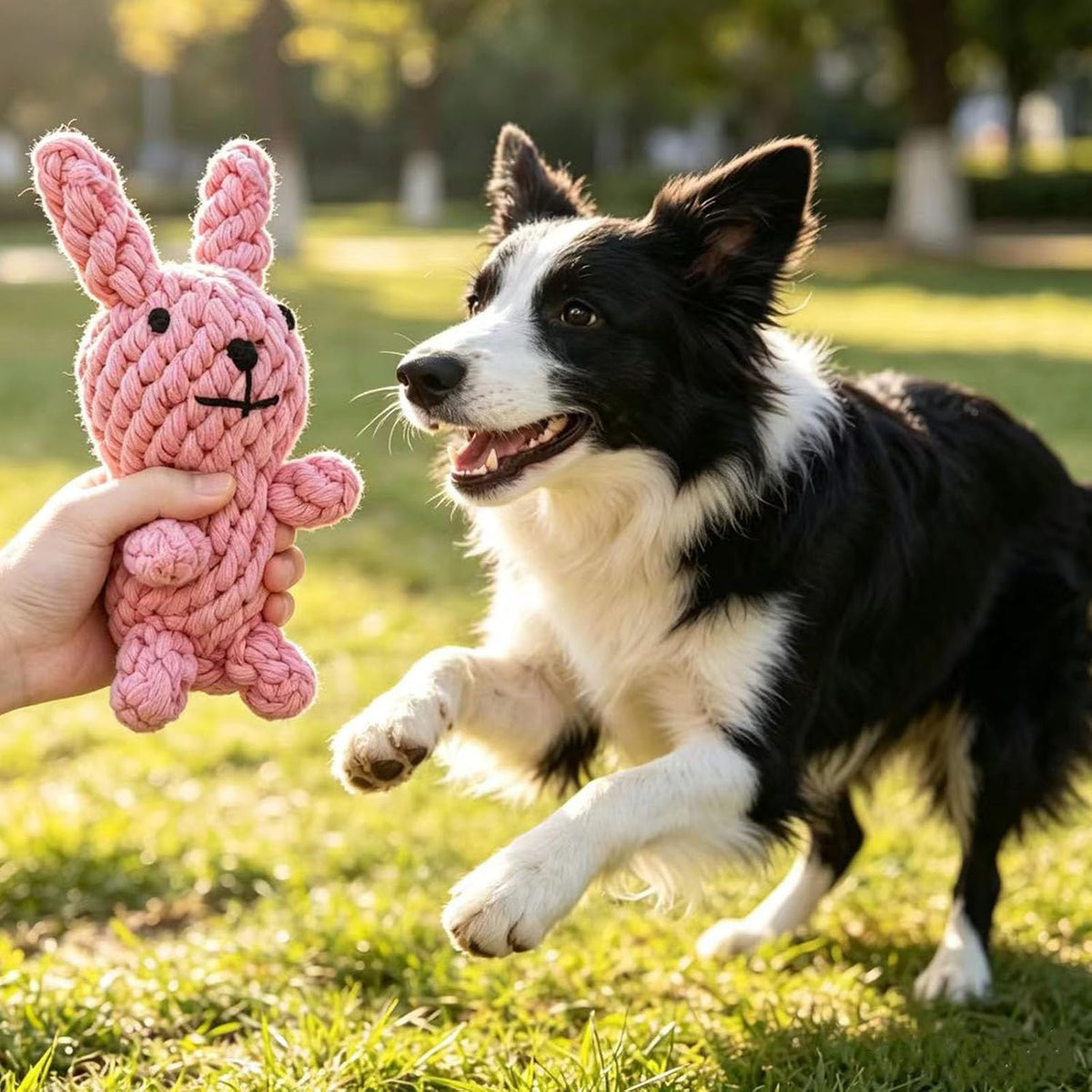 Dog Toys Puppy Teething Chew Toys 3 PCS - pink rabbit - image 2