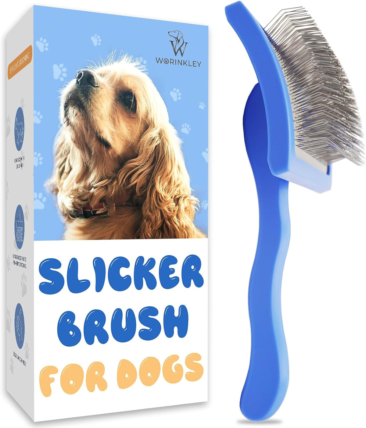 Slicker Brush for Dogs, Long Pin Doodle Grooming Brush, Large