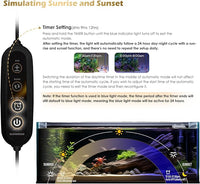 GLOWRIUM Aquarium Light, LED Full Spectrum Freshwater Fish Tank, infinitely dimmable, Fish Tank Light with auto-on/Off Timer (48-53 in)