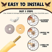 3Pcs Bird Toys Perch Stand for Cage, Natural Parrot Toys, Small Chewing Sticks Toys Bird Cage Accessories for Conures Parakeets Cockatoo African Grey Parrots (3PCS)