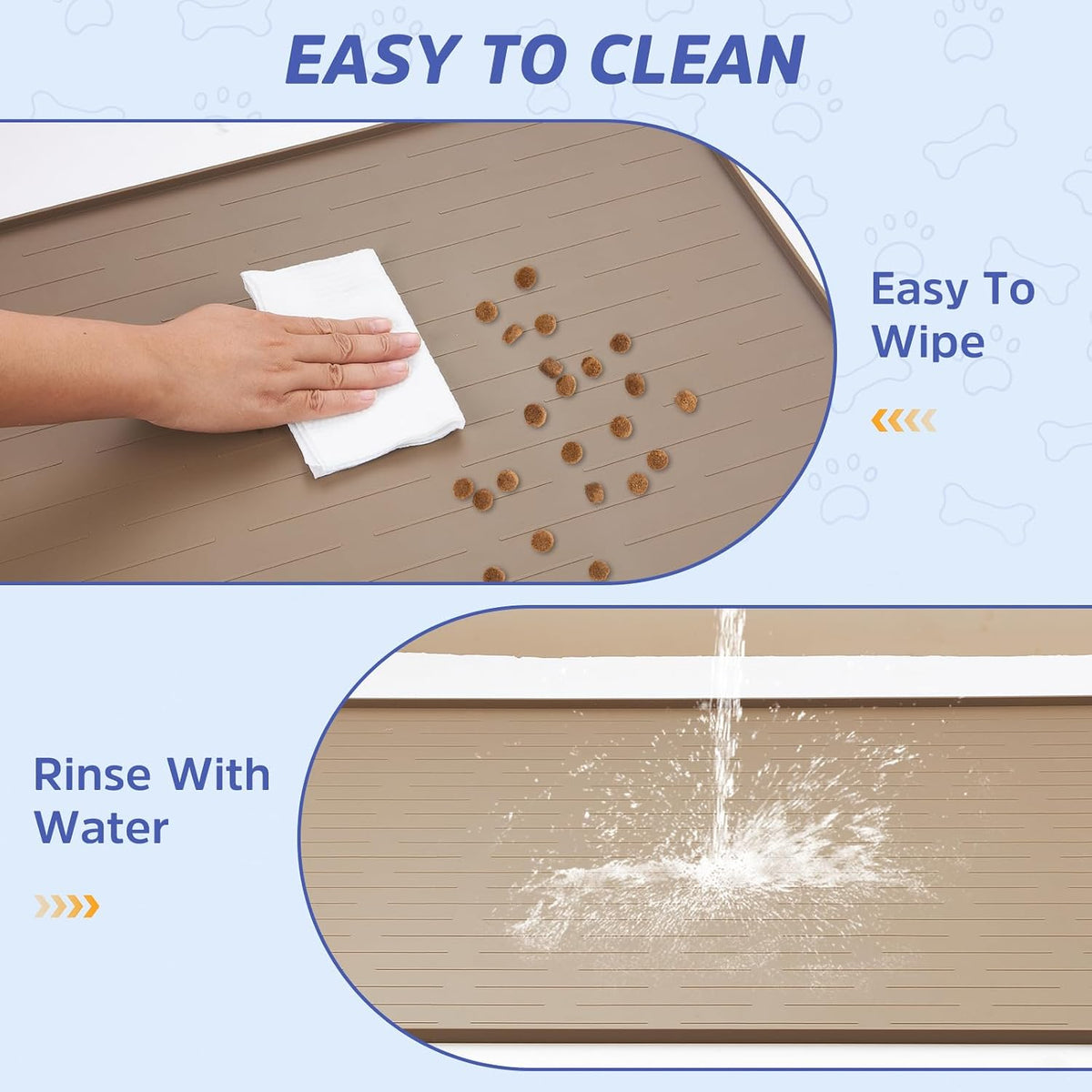 Large Dog Mats for Food and Water - Light Brown / 32"L x 24"W - image 4