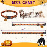 Halloween Cat Collar Breakaway with Bowtie and Bells - Halloween Color
