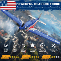 LEAMBE 4 Channel RC Plane, Ready to Fly Aerobatic Aircraft - Blue / Large - image 2
