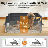 FURTIME Stainless Steel Cat Litter Box - Grey / XXX-Large - image 2