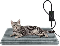 Large Pet Heating Pad, Adjustable Temperature with Timer - Grey / S (18'' x 16'')