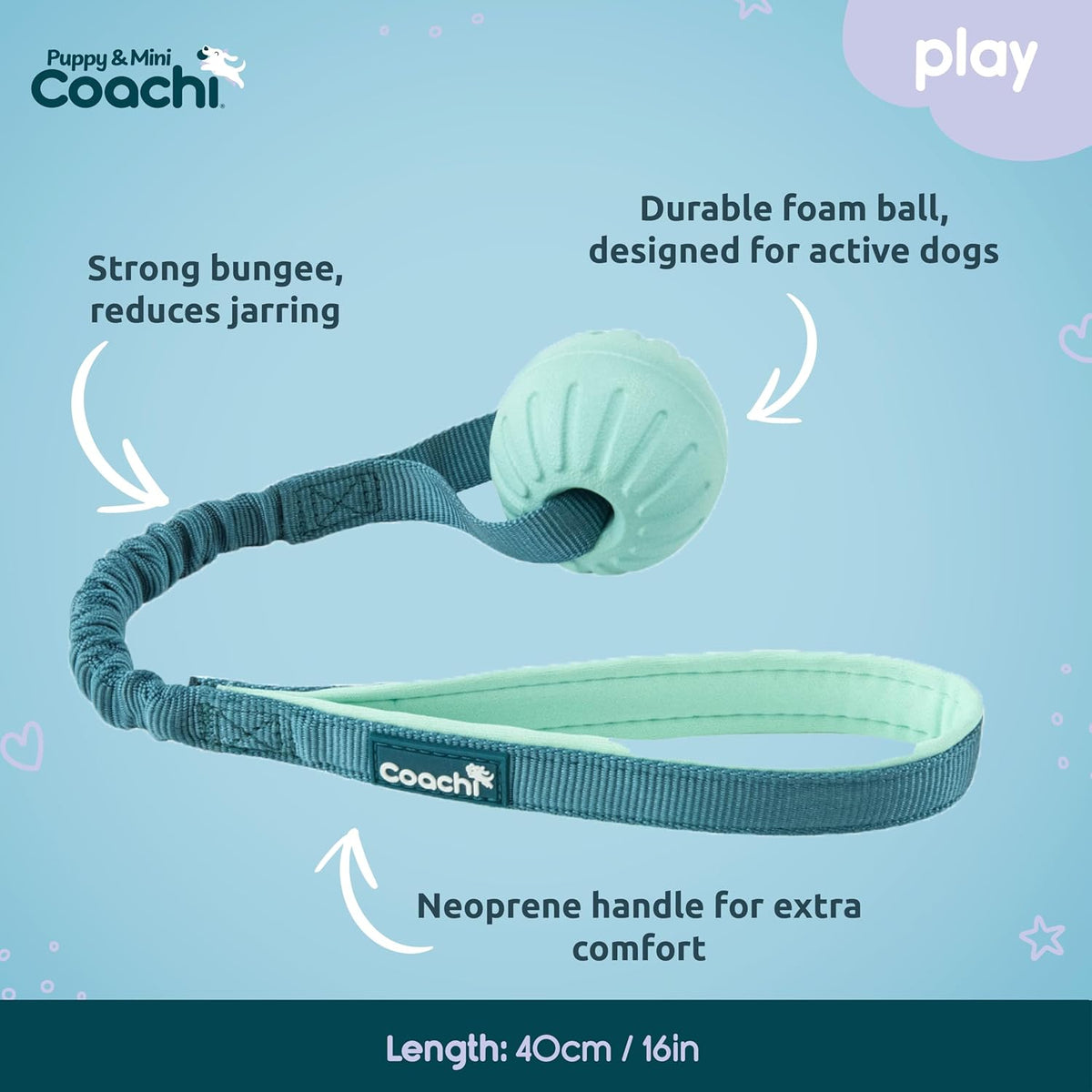 Coachi Puppy & Mini Tuggi Tug, Dog Toy for Tug of War & Play - Tuggi Ball - image 4