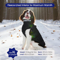 Dog Cold Weather Coats Reflective Dog Warm Jacket with Harness – Essentials for Dogs - Solid Black / XS(chest:14in) - image 2