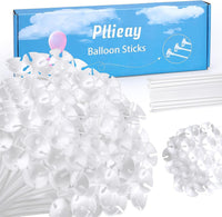 Pllieay 100 Pieces Balloon Sticks - 300pcs White Balloon Sticks