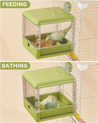 septillar Bird Feeder and Bath for Cage - Green - image 4