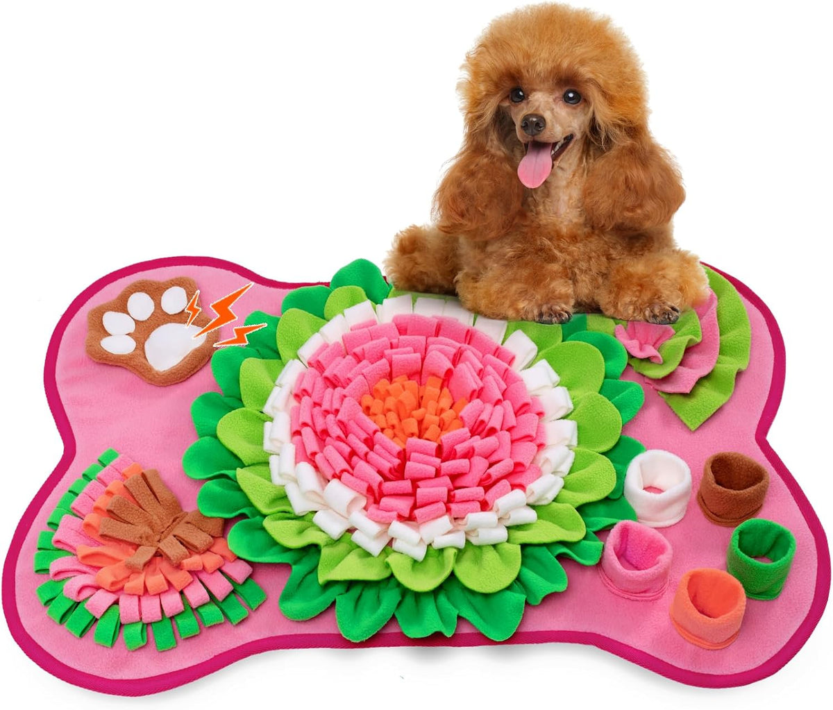 Snuffle Mat for Dogs, Pet Snuffle Mat for Small and Medium Dogs - Pink / 24"L x 16"W