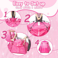 Funsland pink pop up princess play tent for girls with mesh sides - view 4