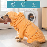 Avont Dog Bathrobe – Super Absorbent Quick-Dry Microfiber Hooded Robe – Essentials for Dogs - Yellow / Medium - image 2