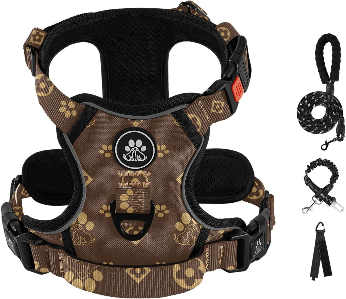 IVY&LANE No Pull Dog Harness for Medium Dogs - Dark Brown / Large